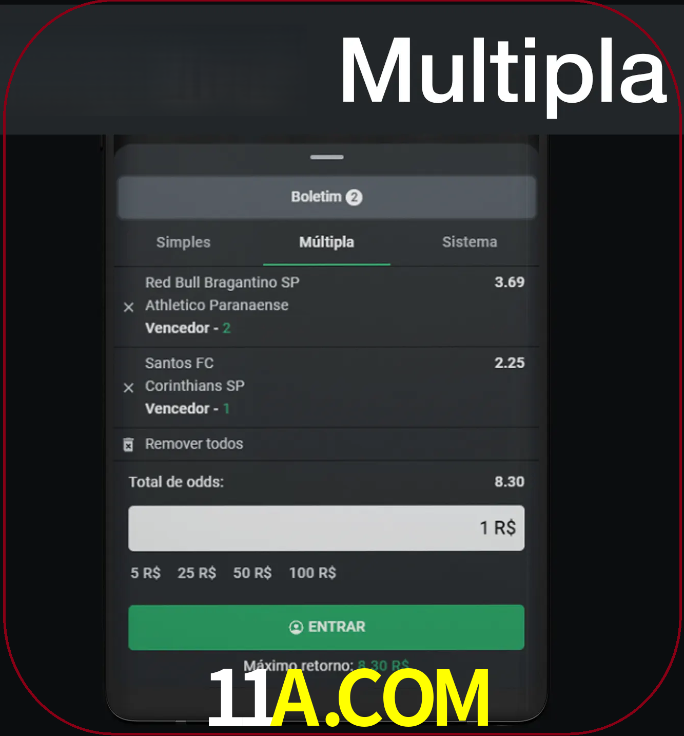 Faça apostas mais valiosas com mais de duas apostas.