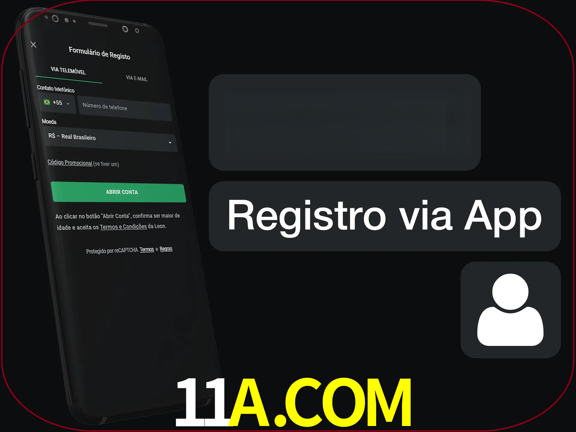 Registre-se com duas etapas usando o aplicativo.