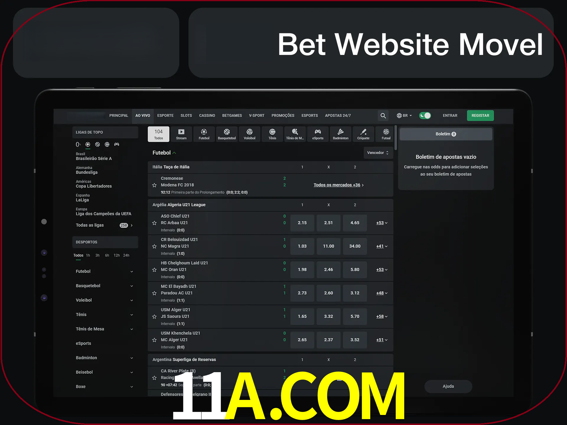 Use nosso website em qualquer dispositivo.